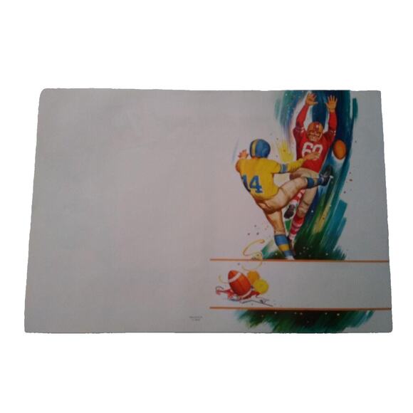7 Up Soda Football Vintage 1950's Book Cover UNUSED Sports Poster Art 2 Sides - Picture 4 of 7